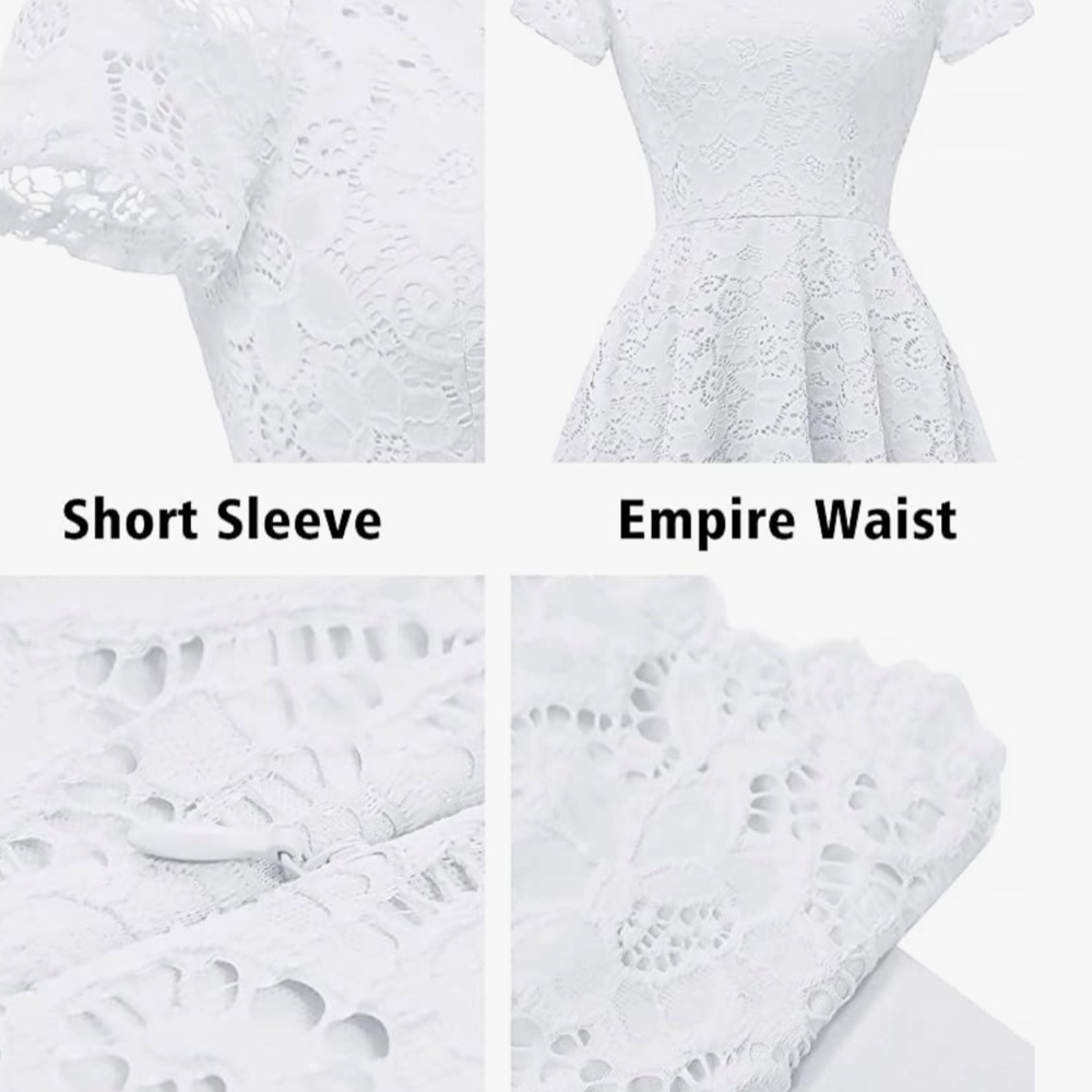 Women's Lace Cocktail Dress Hi-Lo Off Shoulder Swing Formal Party Dress - Picture 5 of 16